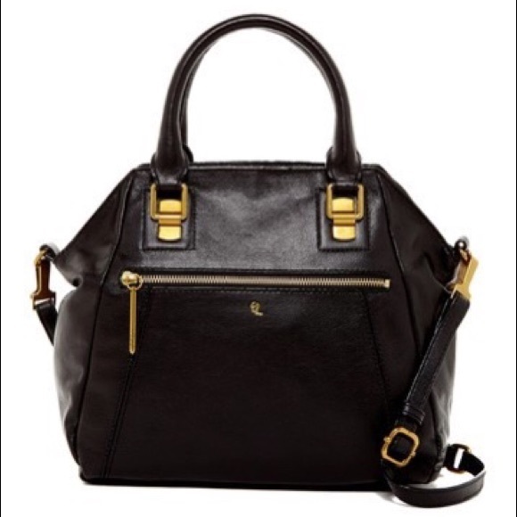 ELLIOT LUCCA Faro Satchel Black W Crossbody Strap - Picture 7 of 12